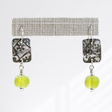 Green Floral Bead Earrings